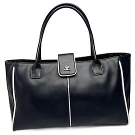 Courreges Vintage Courrèges Ledertasche schwarz Schwarz