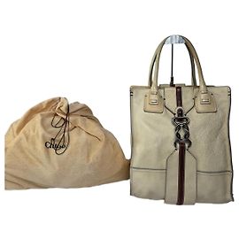 Chloé Bolsa de couro vintage Chloe bege e marrom Bege
