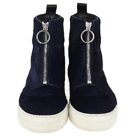 Céline Sneakers alte con zip blu navy Celine Blu navy