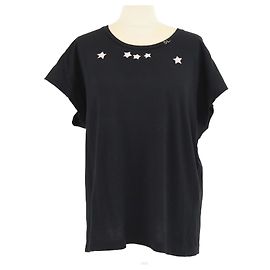 Camiseta de manga corta con estampado de estrella negra Saint Laurent Negro