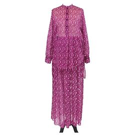 Christian Dior Langarm-Tunika und Midirock-Set mit rosa Miss Dior-Logo-Print Pink