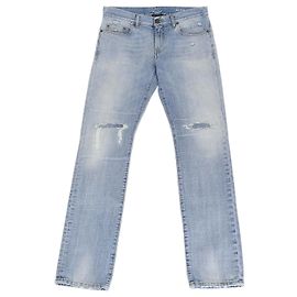 Calça jeans azul desbotada e desgastada Saint Laurent Outro