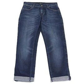 Jeans rectos de denim azul con dobladillo doblado Tom Ford Azul