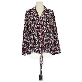 Camicia a maniche lunghe con coulisse e stampa di cane tricolore Gucci Altro