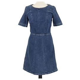 Chloé Robe A Ligne à Manches Courtes Bleu Chloe Bleu