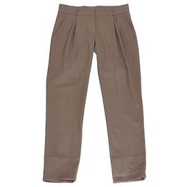 Brunello Cucinelli Brown Pleated Formal Trousers Brown