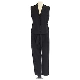 Brunello Cucinelli Black Belted Sleeveless Jumpsuit Black