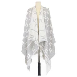 Capa de jacquard gris con logo Elisabetta Franchi Gris