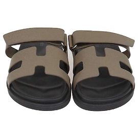 Hermès Hermes Etoupe Epsom Chypre Sandals Taupe