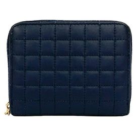 Céline Celine C Charm Compact Wallet Navy blue