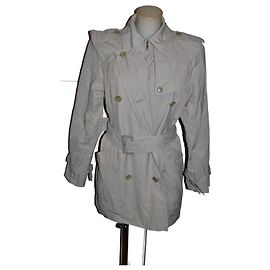 Max Mara grey cotton blend trench coat Grey