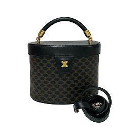 Céline Bolsa de Ombro Celine Macadam Blason 2 em 1 Marrom Preto