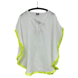 Autre Marque MC2 Saint Barth Top Poncho de linho branco Branco
