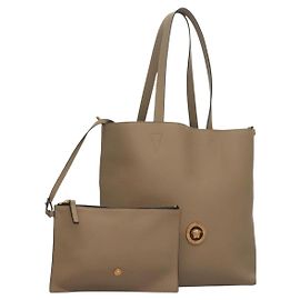 VERSACE Tote Bag Leather Beige Gold Auth am8882 Beige Golden