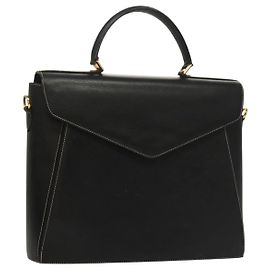 Borsa a mano Salvatore Ferragamo in pelle nera e oro Auth 133992 Nero D'oro