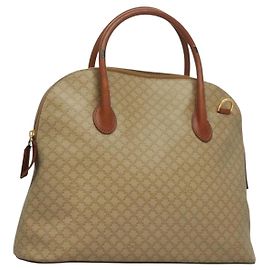 Céline CELINE Macadam Canvas Handtasche PVC Beige Gold Auth 134068 Beige Golden