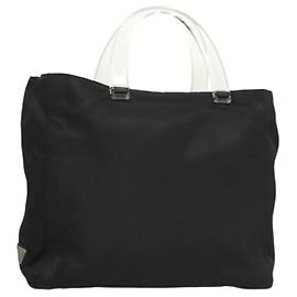 PRADA Sac à main en nylon noir clair Auth am8816 Noir Autre