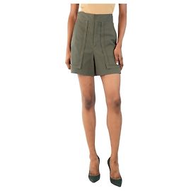 Isabel Marant Shorts en coton mélangé vert olive taille haute - taille UK 8 Vert