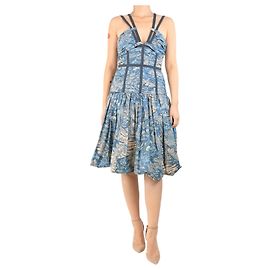 Ulla Johnson Vestido midi floral azul - talla UK 10 Azul