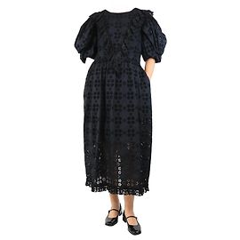 Simone Rocha Robe midi en broderie anglaise noire - taille UK 12 Noir