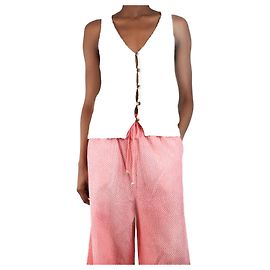 Autre Marque Weißer Strickwesten mit Knöpfen - Größe XS Weiß
