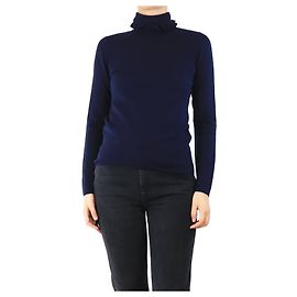 Vanessa Seward Navyblauer Rollkragenpullover - Größe UK 12 Blau