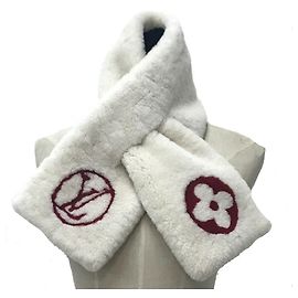 Darling Schal mit Monogramm-Blume von Louis Vuitton Weiß Rot