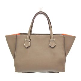 Moreau BREGANCON Medium Size Women's Leather Handbag Beige Orange