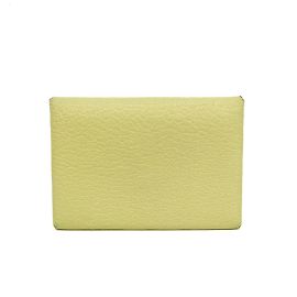 Hermès Hermes Calvi Duo Epsom Leather Card Case Yellow