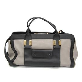 Bolsa de couro Chloé Alice para mulheres/bolsa de ombro Marrom Preto