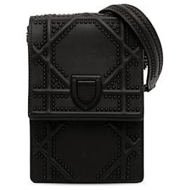 Dior-Dior Black Ultra Matte Calfskin Studded Vertical Diorama-Black