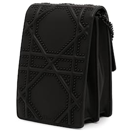 Dior-Dior Black Ultra Matte Calfskin Studded Vertical Diorama-Black