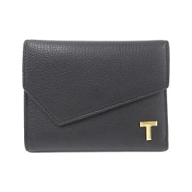 Tiffany & Co Tiffany Tri-Fold Leather Wallet Black
