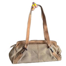 Bolsa Tod's bege de algodão e pele Bege