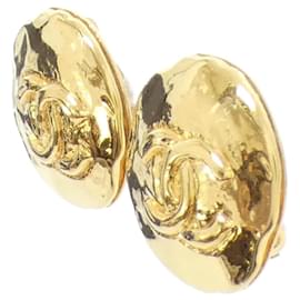Chanel-Chanel Gold Clip Earrings-Golden