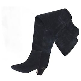 Saint Laurent Black Suede Boots Sz.38 Black