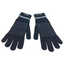Luvas de lã masculinas Louis Vuitton Marrom Preto