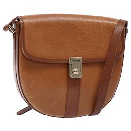 Autre Marque Bolsa de Ombro Burberrys em Couro Marrom Dourado Auth ep9972 Marrom Dourado