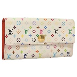 LOUIS VUITTON Portafoglio Sarah Multicolore Bianco M93532 LV Auth 133177 Bianco