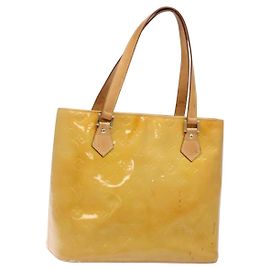 LOUIS VUITTON Monogram Vernis Houston Handtasche Beige M91004 LV Auth 135882 Beige