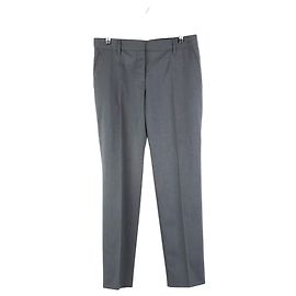 Prada Pantalón recto de lana gris Gris