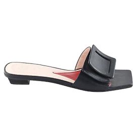 Roger Vivier Black leather sandals Black
