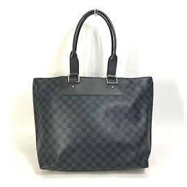 Louis Vuitton Damier Cobalt Cabas Voyage Shoulder Bag Black Navy blue