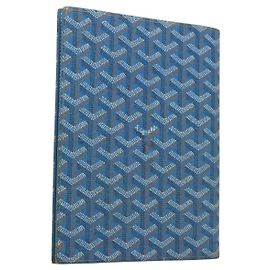 GOYARD Geldbörse aus PVC und echtem blauen Leder 124792 Blau