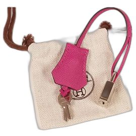Hermès Hermes Clochette PHW Pink Lock Keys Pink