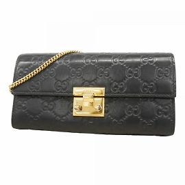 Gucci Long Wallet Guccissima Padlock Black