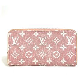 Louis Vuitton Monogram Denim Long Wallet Pink