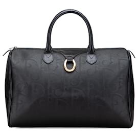 Dior-Dior Black Diorissimo Trotter Coated Canvas Boston Bag-Black
