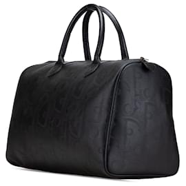 Dior-Dior Black Diorissimo Trotter Coated Canvas Boston Bag-Black