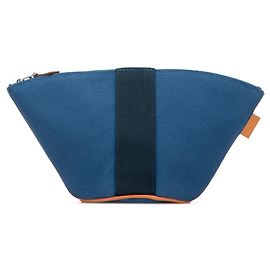 Pochette Mini Toile Palmyre Bleue Hermès Bleu